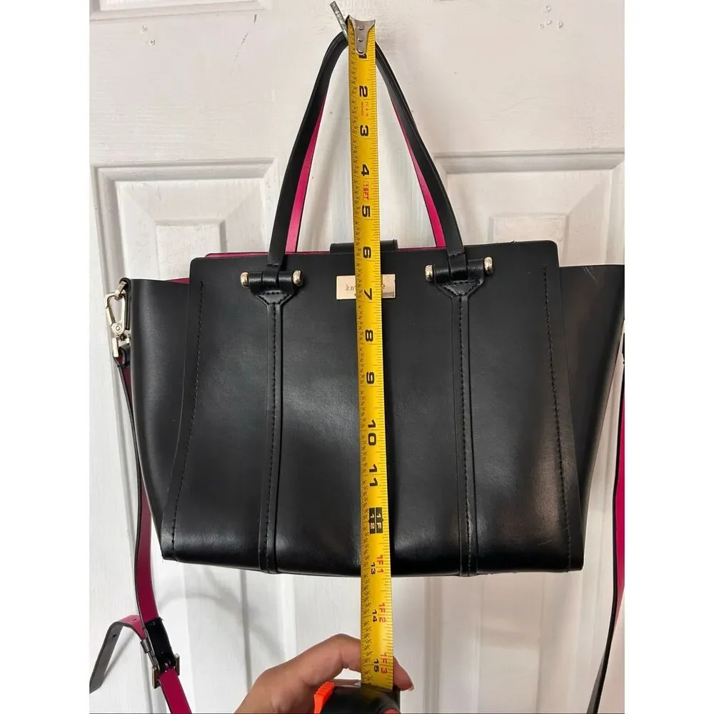 Kate Spade Black and Pink Tote with gold  Hardware mini small one